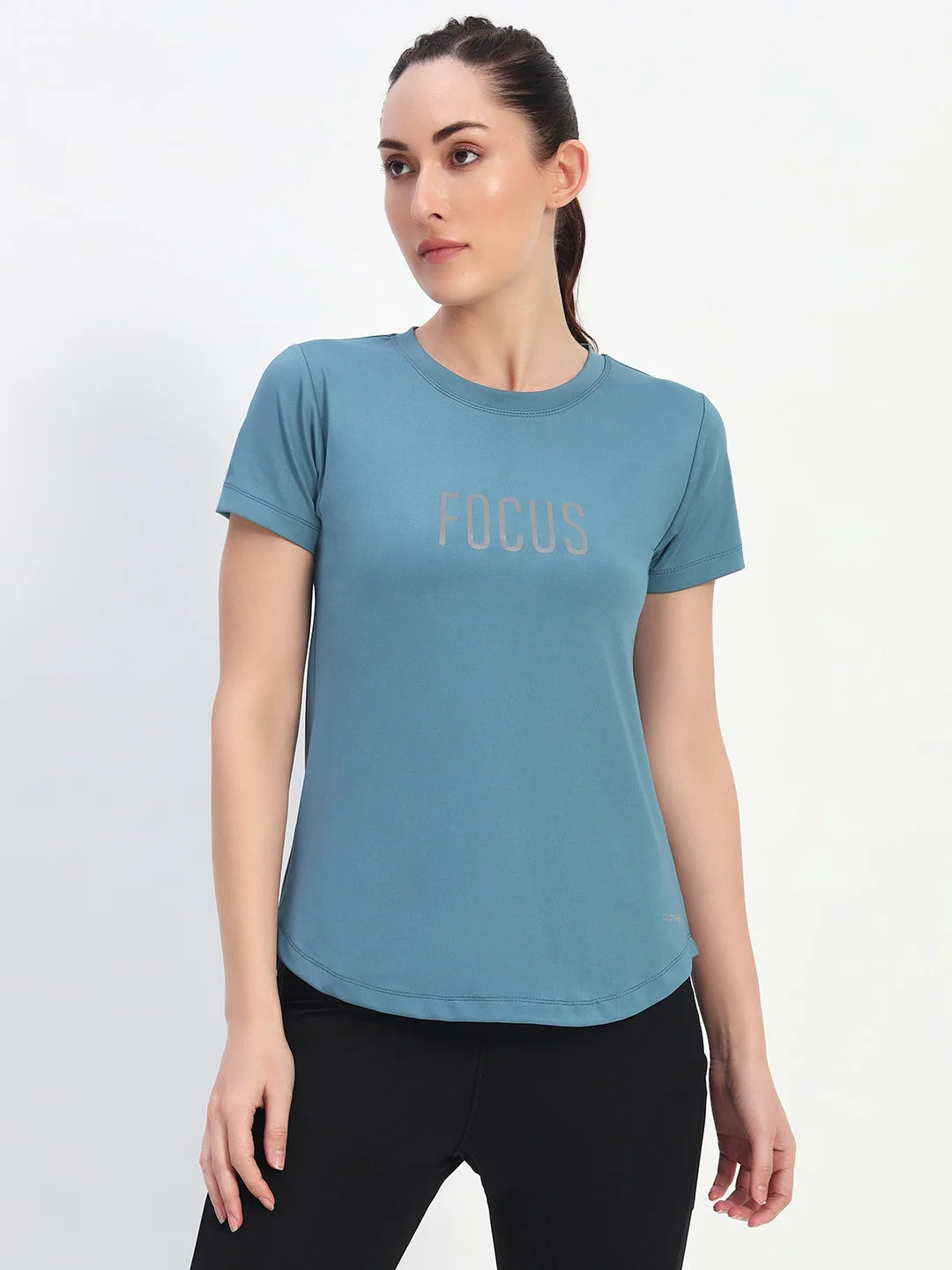 NYLON Longline Workout T-Shirt – Blue