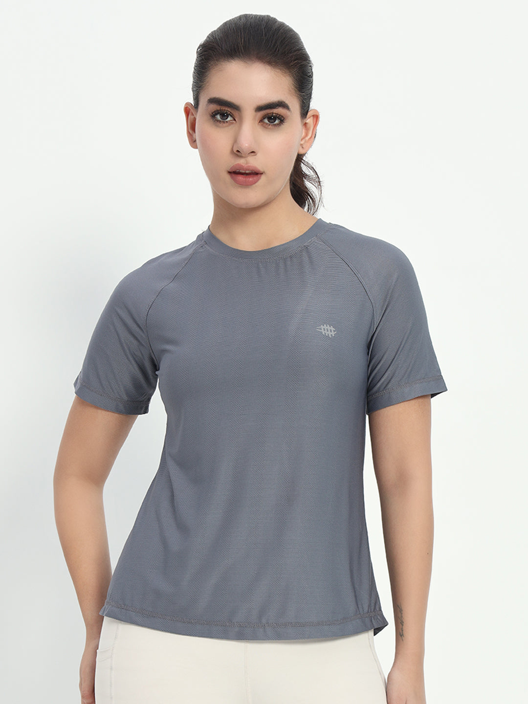 NYLON Workout Back Mesh T-Shirt - Gray