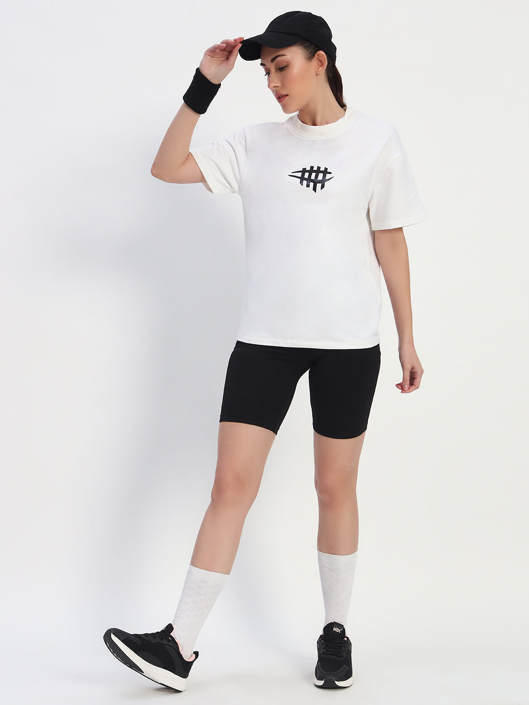 Nylon Regular OverSize Drop Shoulder T-Shirt - White