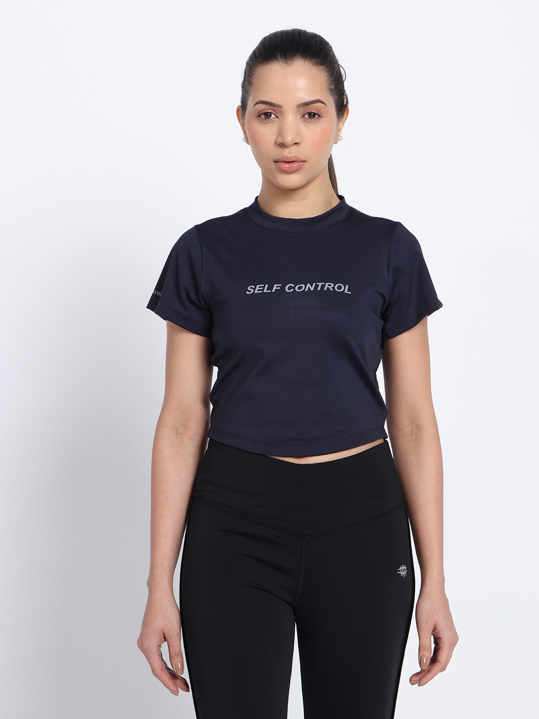 NYLON Workout High Impact T-Shirt – Navy Blue