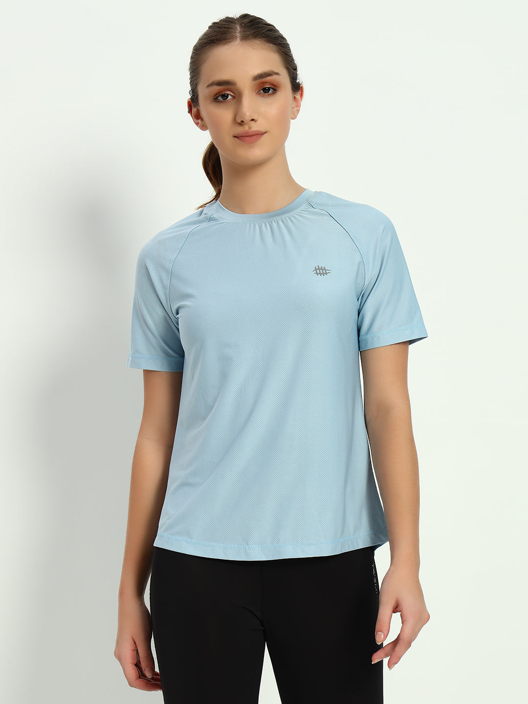 NYLON Workout Back Mesh T-Shirt - Sky Blue