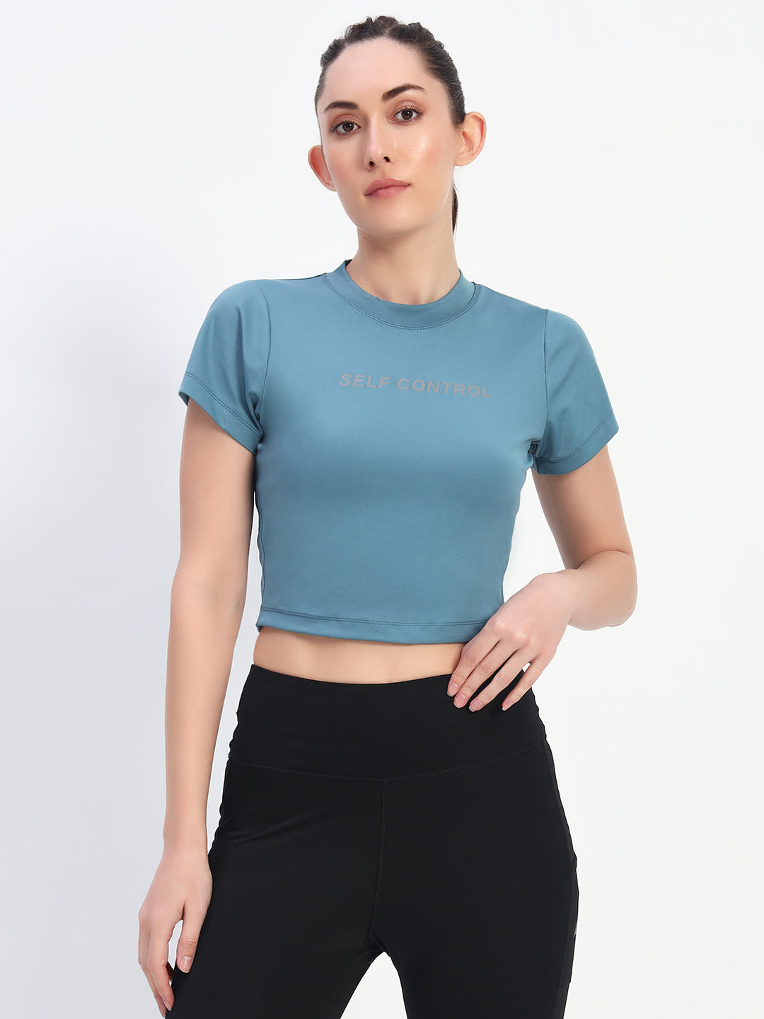 NYLON Workout High Impact T-Shirt – Blue