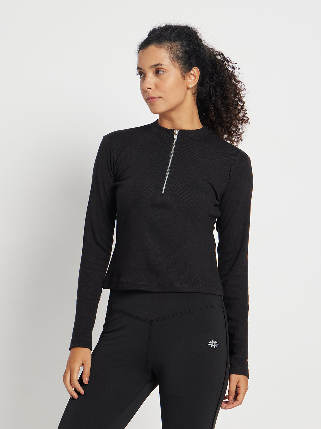 Workout Full Sleeves T-Shirt – Black (Rib)