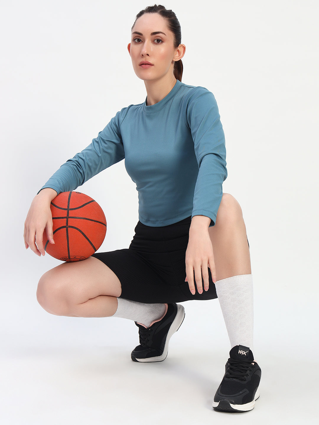 NYLON Workout Solid T-Shirts – Blue