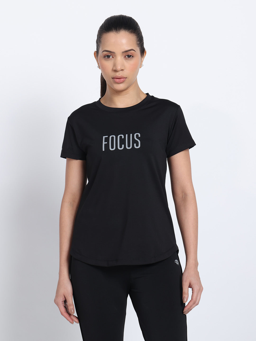 NYLON Longline Workout T-Shirt – Black