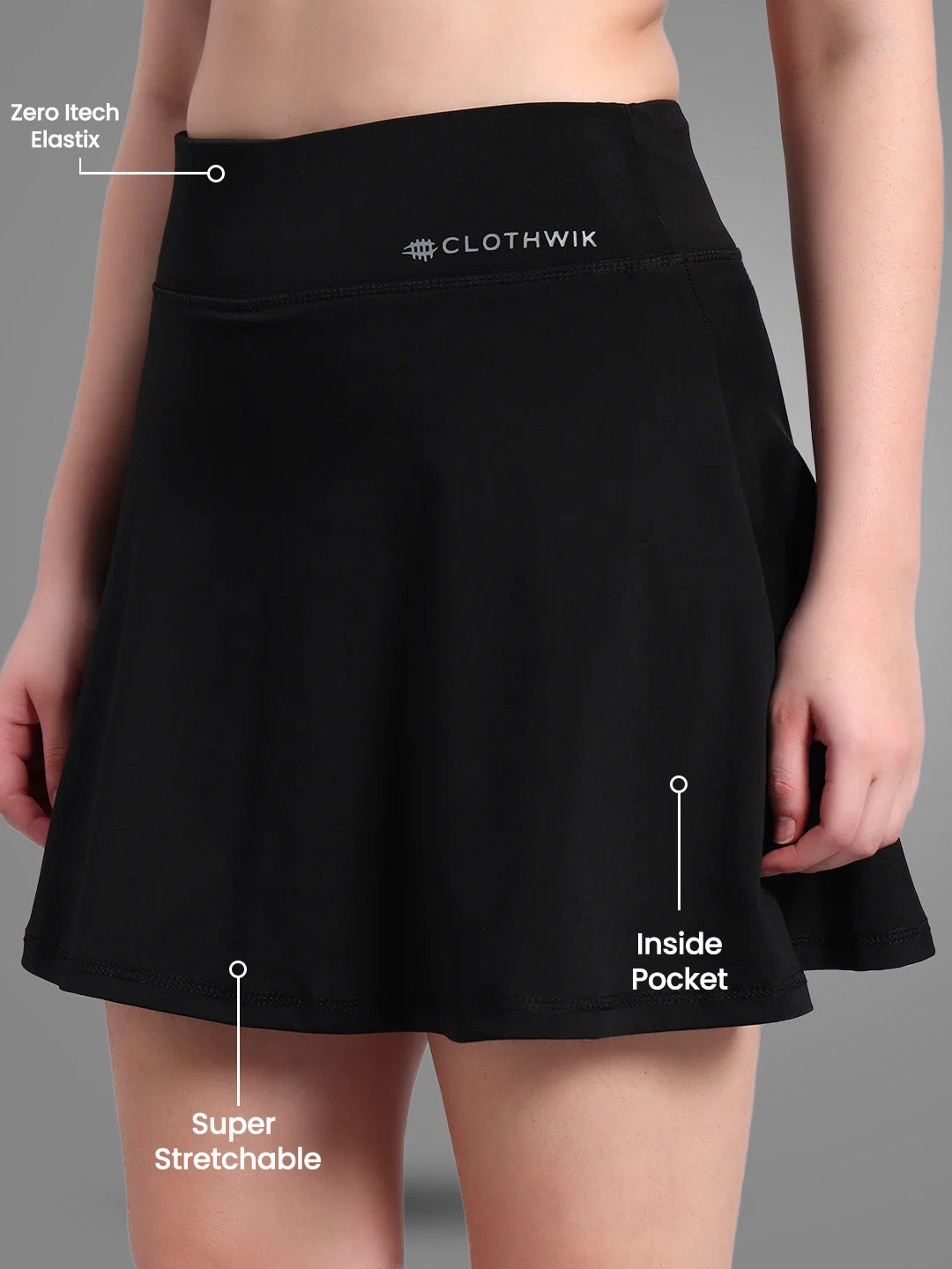 NYLON Women Yoga/Workout Skirt - Black