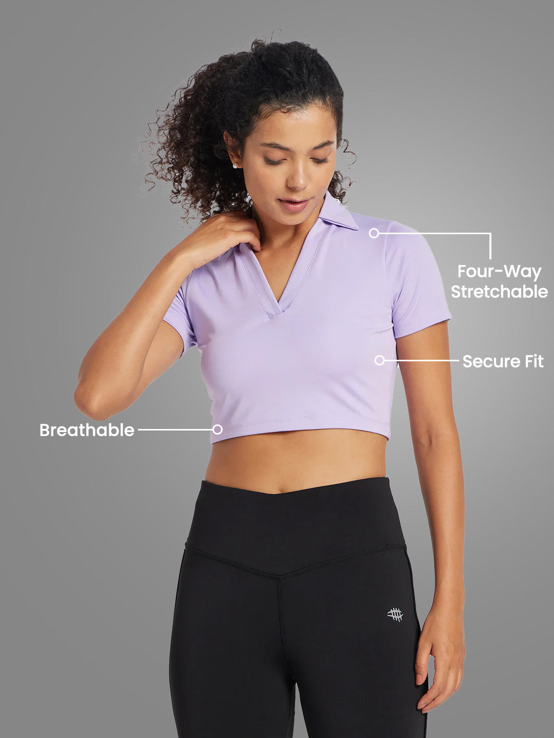 Nylon Workout Crop Top – Purple